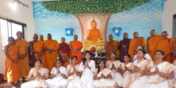 गणेश नगर येथील धम्मसाधना बुध्द विहारात पूज्य भिख्खु संघाच्या हस्ते बुध्द मुर्तीच्या प्रतिष्ठापना