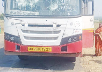 रामनगर येथे तहसिलदाराच्या गाडीसह दोन बसेसवर दगडफेक