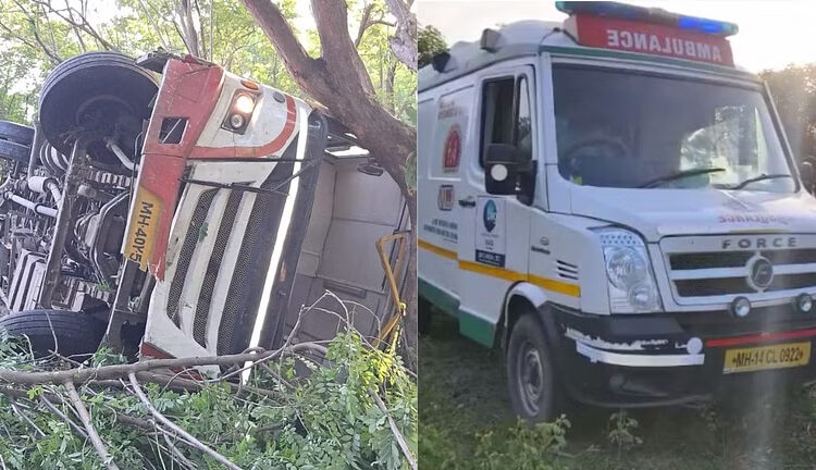 बुलढाण्यात भीषण अपघात, मर्दडी घाटात एसटी बस उलटली