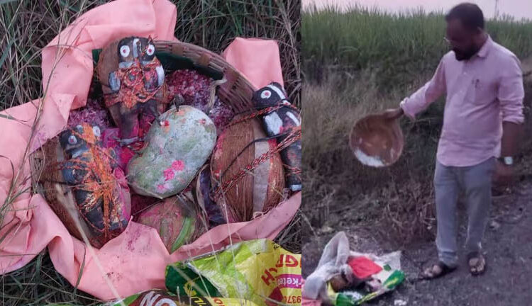 लोकनियुक्त सरपंचाच्या शेतात भानामती करणीचा प्रकार