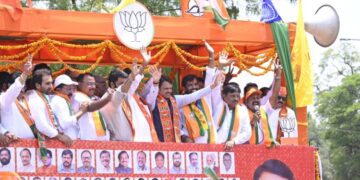शक्ती प्रदर्शनाद्वारे भाजपची संकल्प रॅली